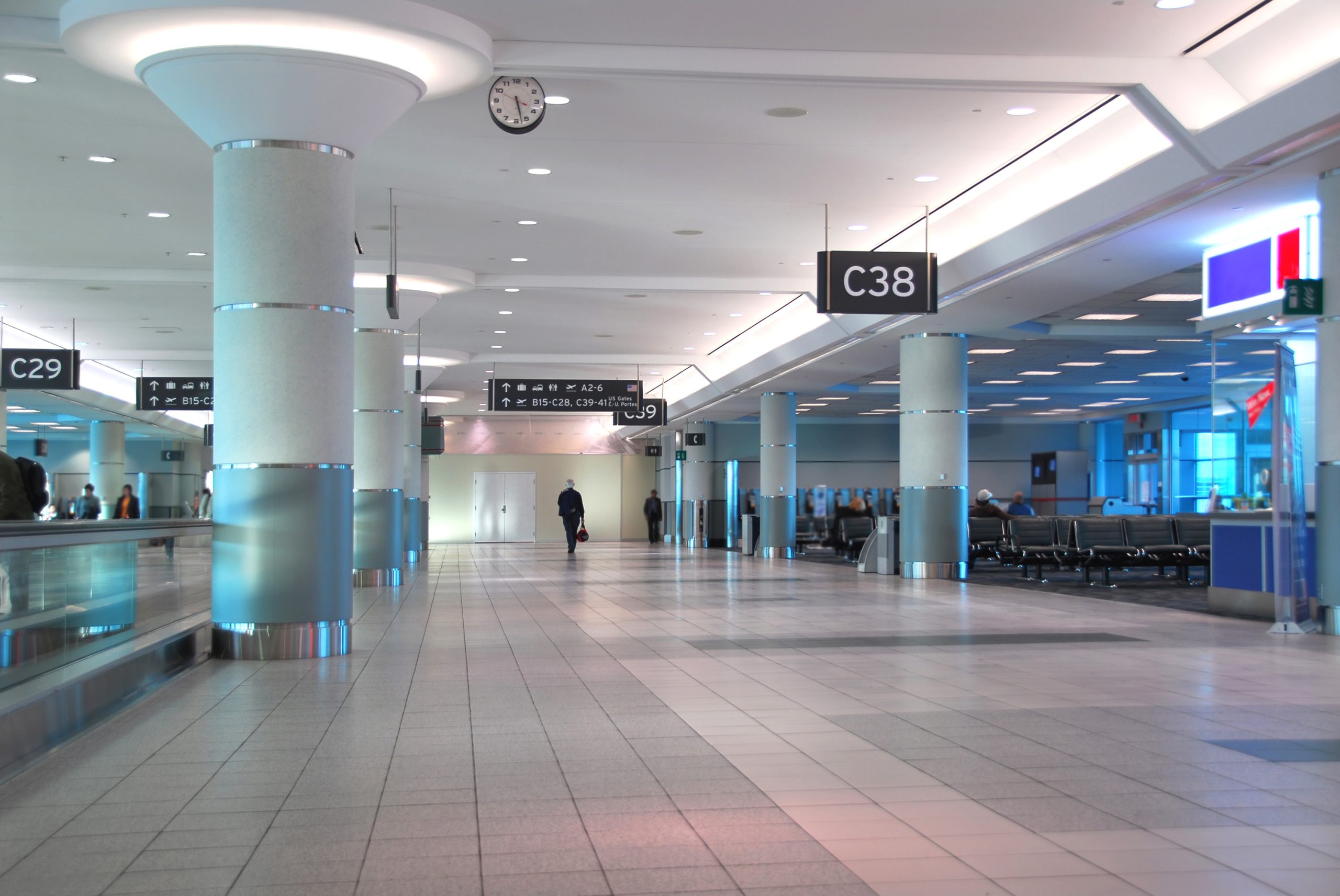 Interior of gates at modern internation airport